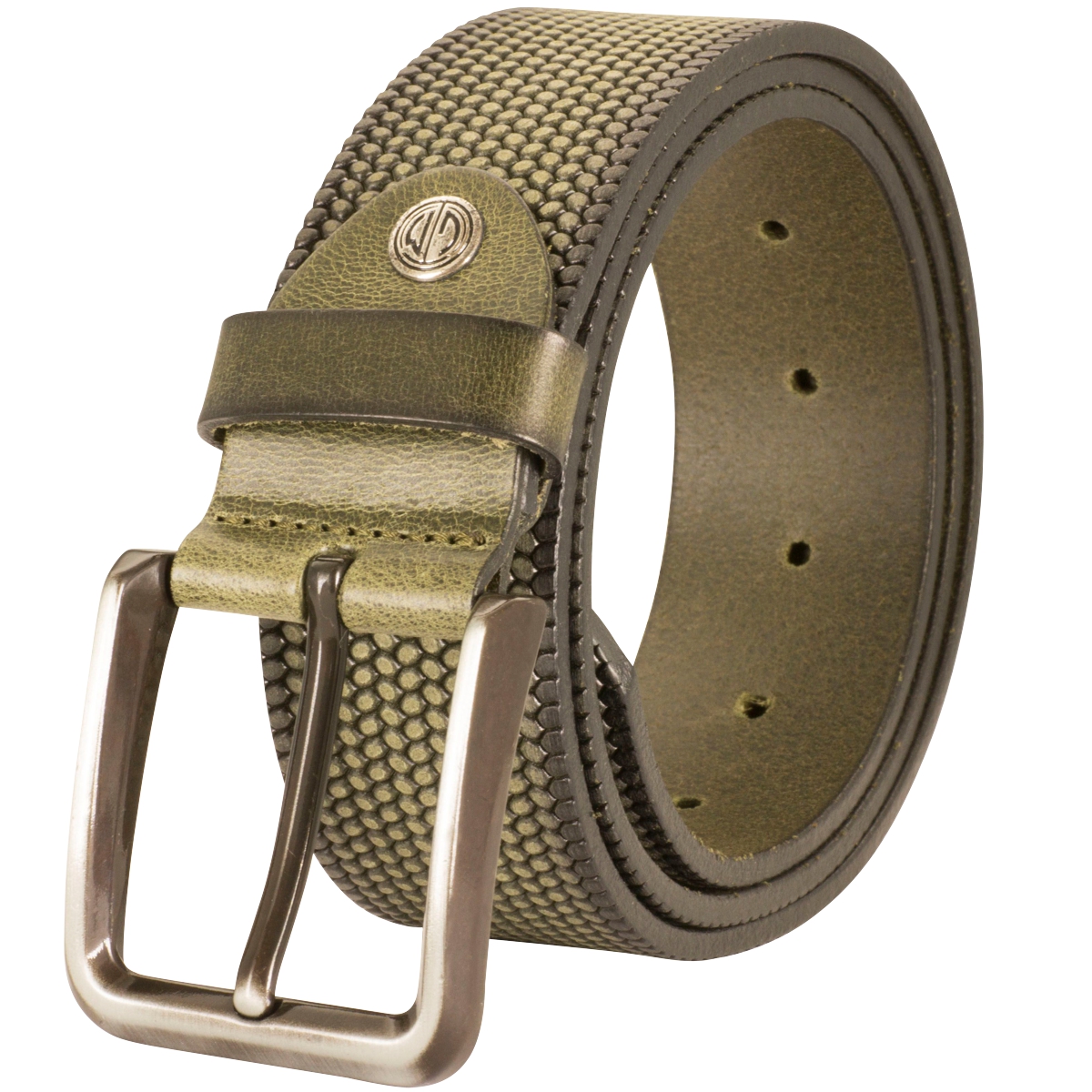 LINDENMANN Leder-Gürtel Herren 40 mm Vollrindleder olive