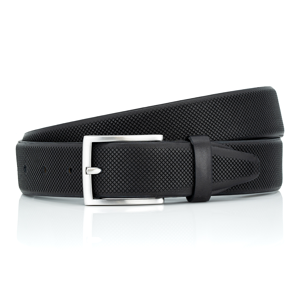 LINDENMANN Leder-Gürtel Herren 35 mm Vollrindleder schwarz