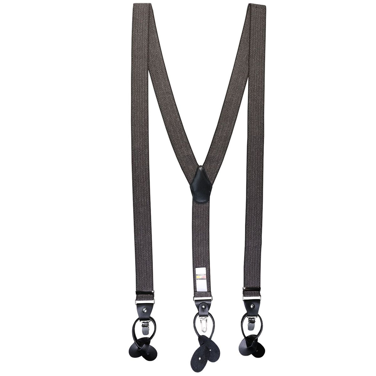 LINDENMANN Hosenträger Herren braun Länge 120 cm Y-Form mit dunklen Clipsen