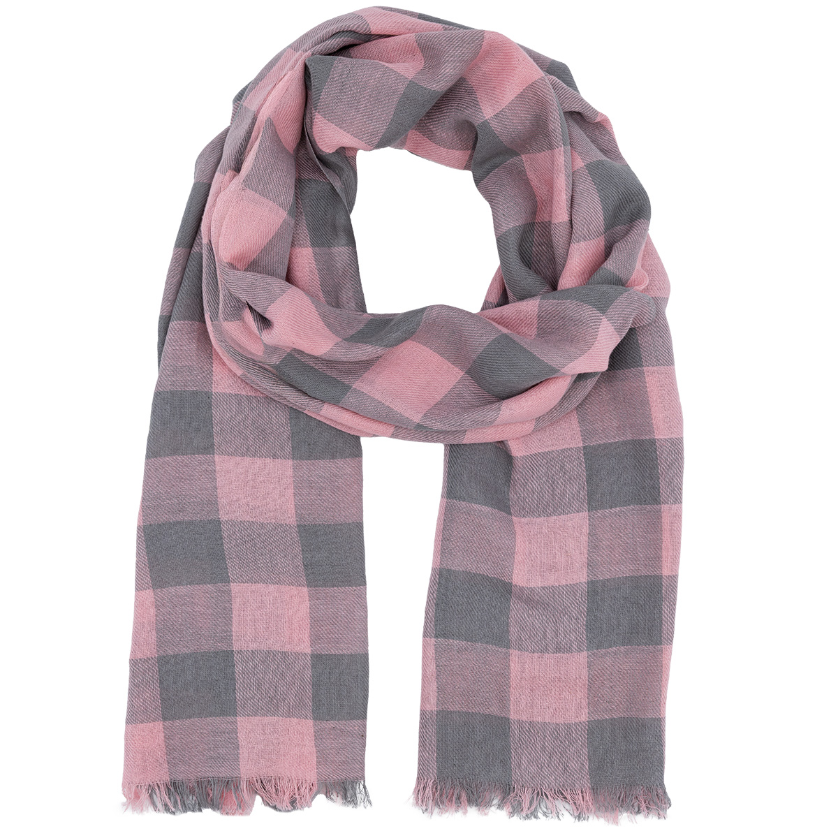 LINDENMANN Schal Damen schwarz rosa kariert