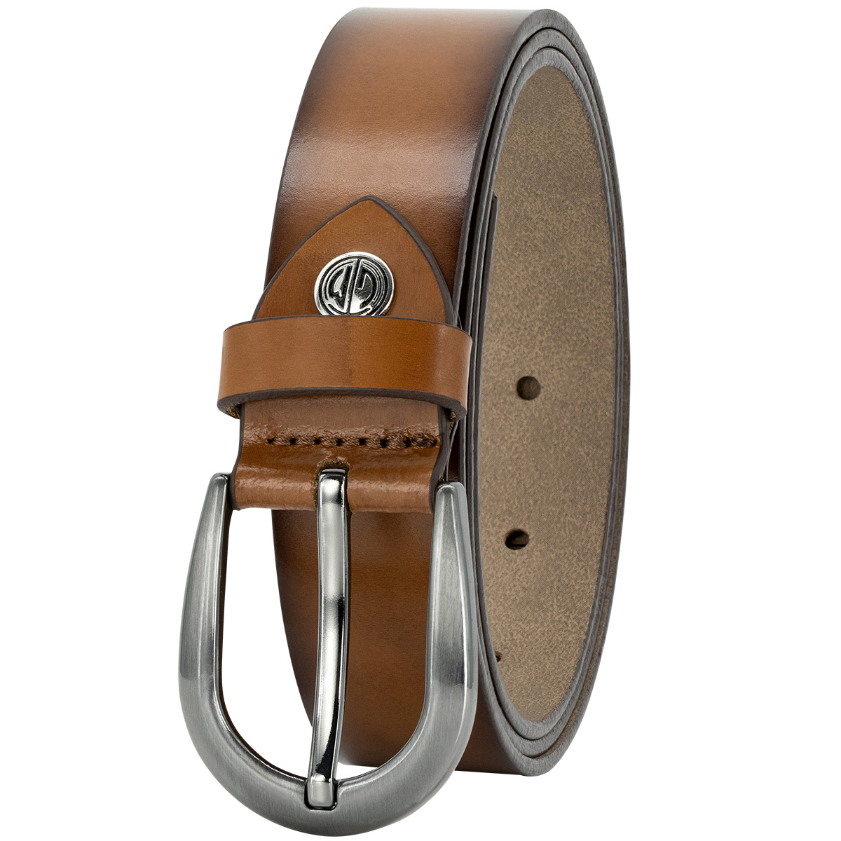 LINDENMANN Rindsleder Damengürtel Cognac