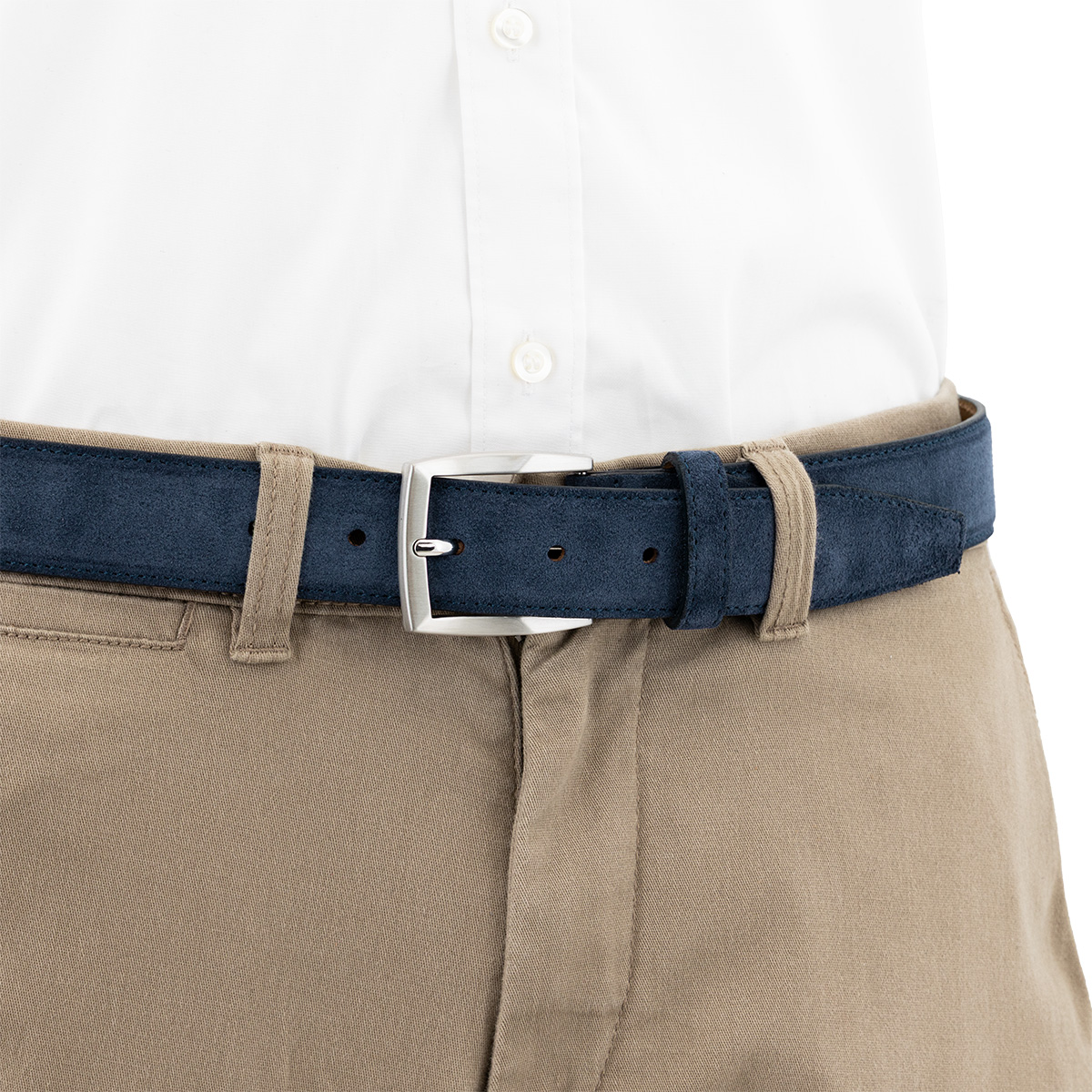 LINDENMANN Herrengürtel Veloursleder marine