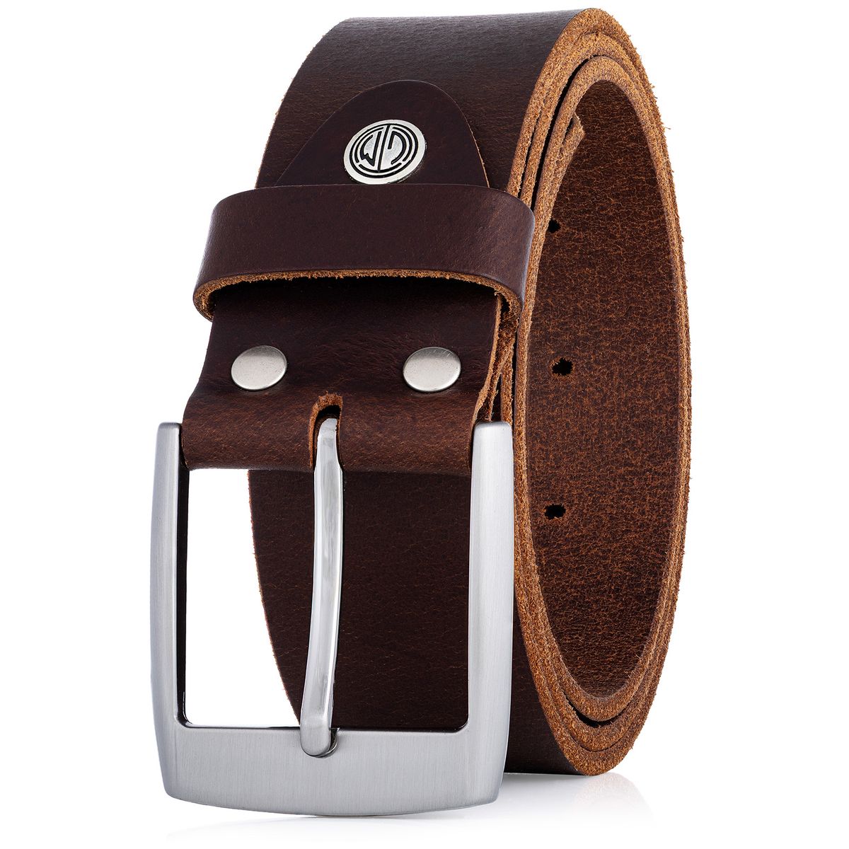 Zubehor, Gürtel, Leinwand, Schnalle, LINDENMANN Herren Büffelledergürtel aus 100% Echtleder dunkelbraun