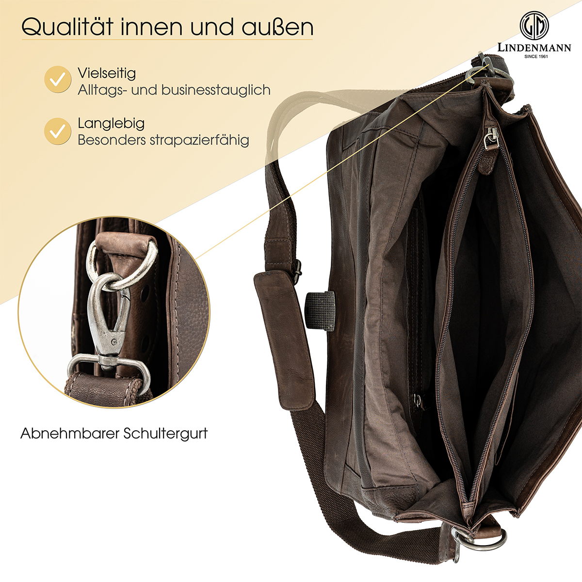 Lindenmann Ledertasche braun