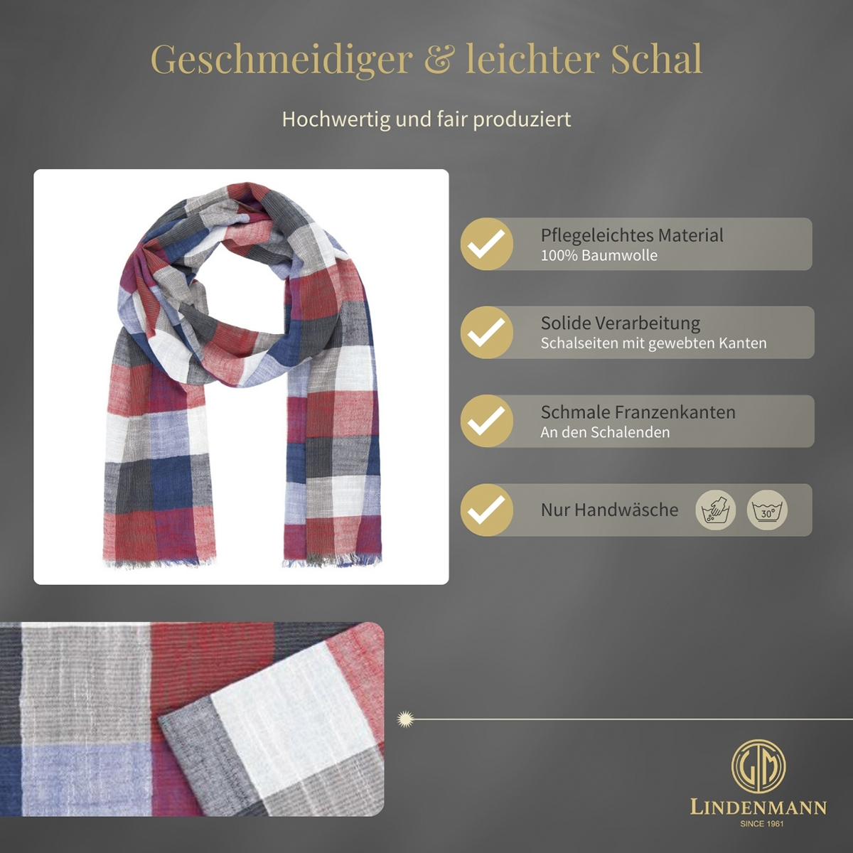 Herren Schal rot