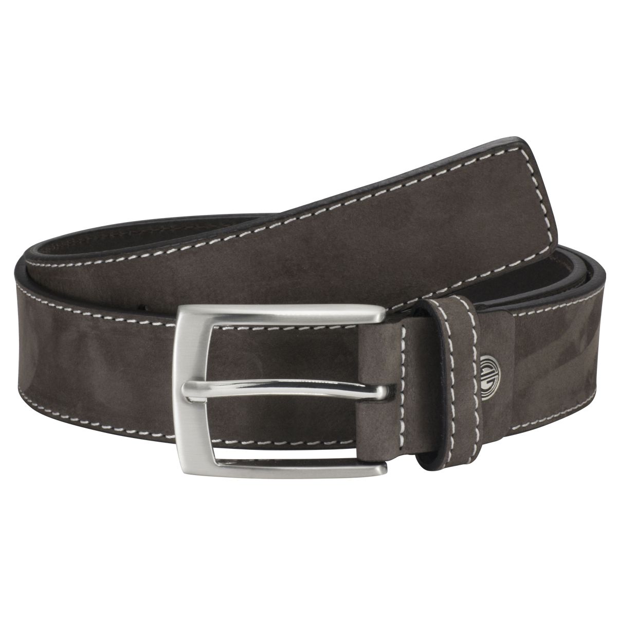 Ledergürtel, Gürtel, Gürtelschnalle, Stichdetail, grau,