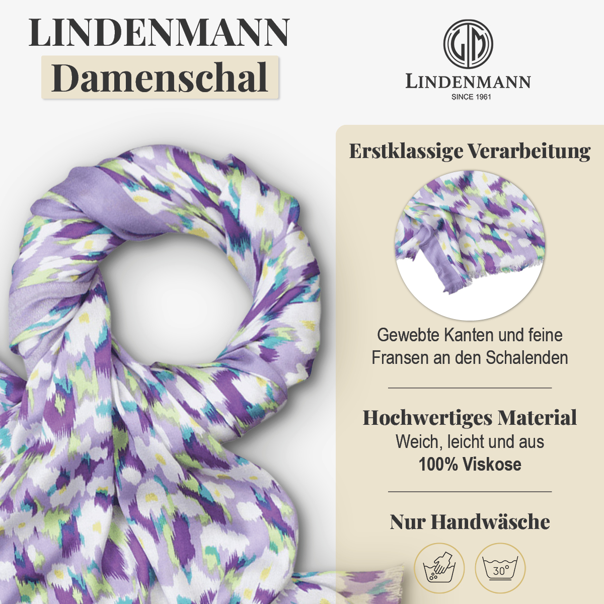 LINDENMANN Schal Damen lavendel