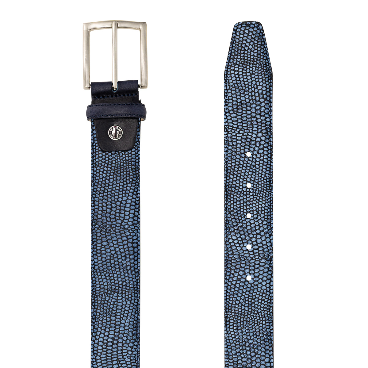 Gürtel, Leder, Muster, Breite?, Dunkelblau, LINDENMANN Premium Handmade Vollrindledergürtel Herren jeansblau