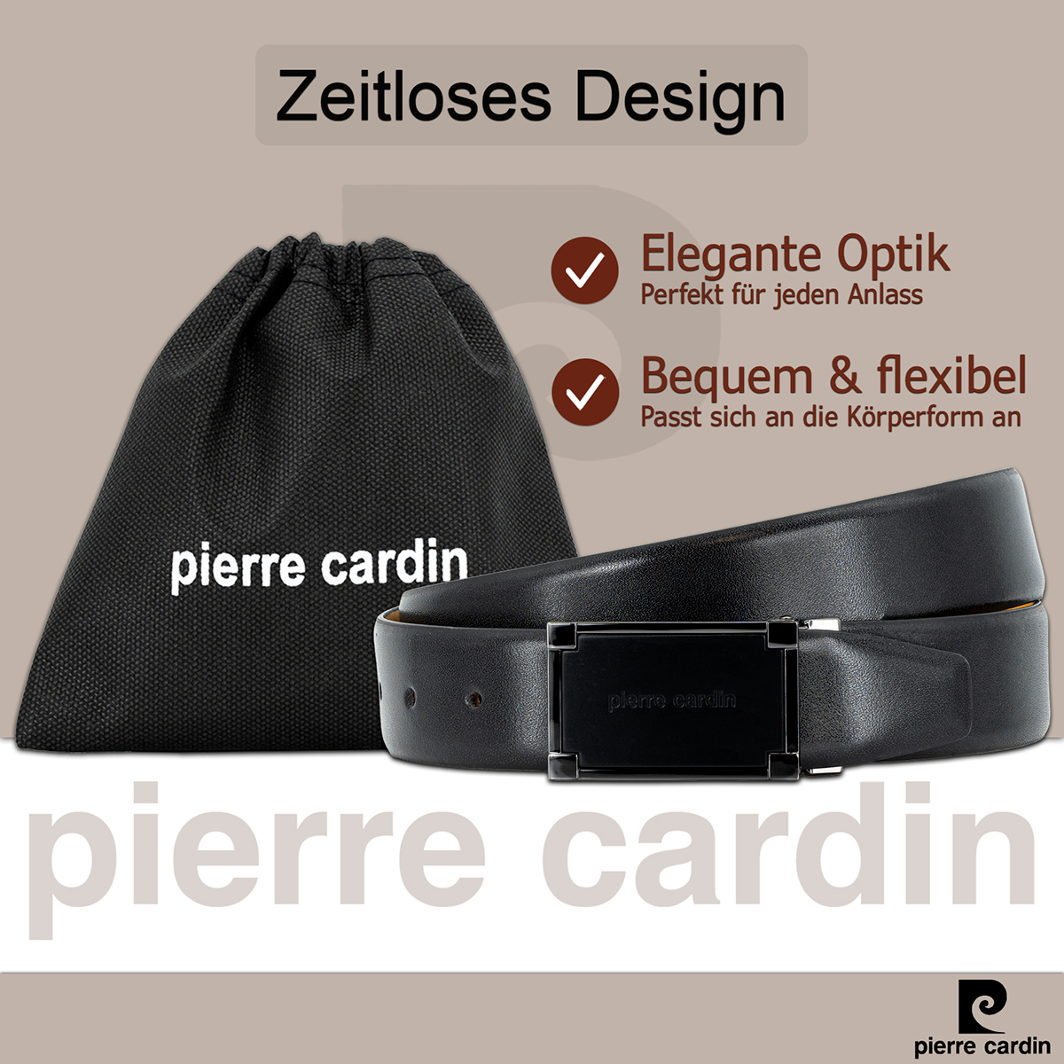Pierre Cardin Herren-Leder-Gürtel