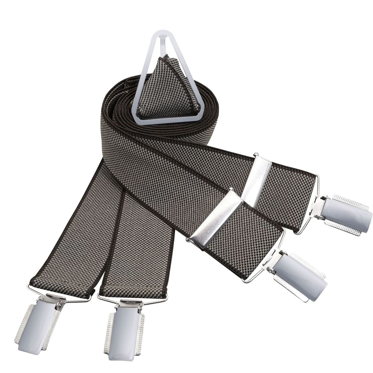 LINDENMANN Hosenträger Herren grau X-Form elastisch und längenverstellbar Made in Germany