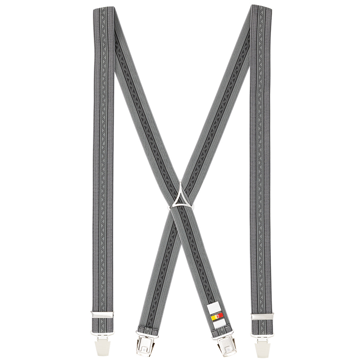LINDENMANN Hosenträger Herren X-Form mit starkem Clip grau