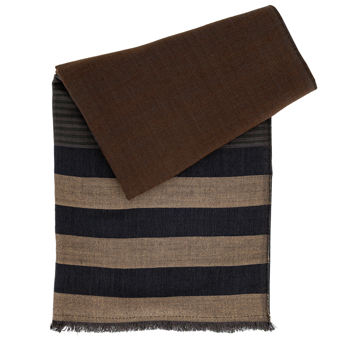 LINDENMANN Schal Herren Baumwolle-Viskose braun-grau-beige