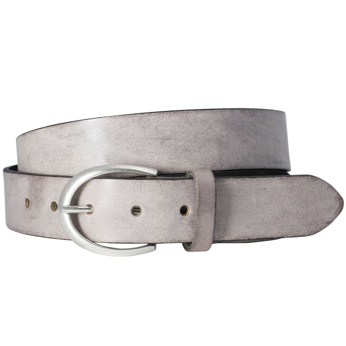 LINDENMANN Ledergürtel Damen echtes Leder 40 mm grau