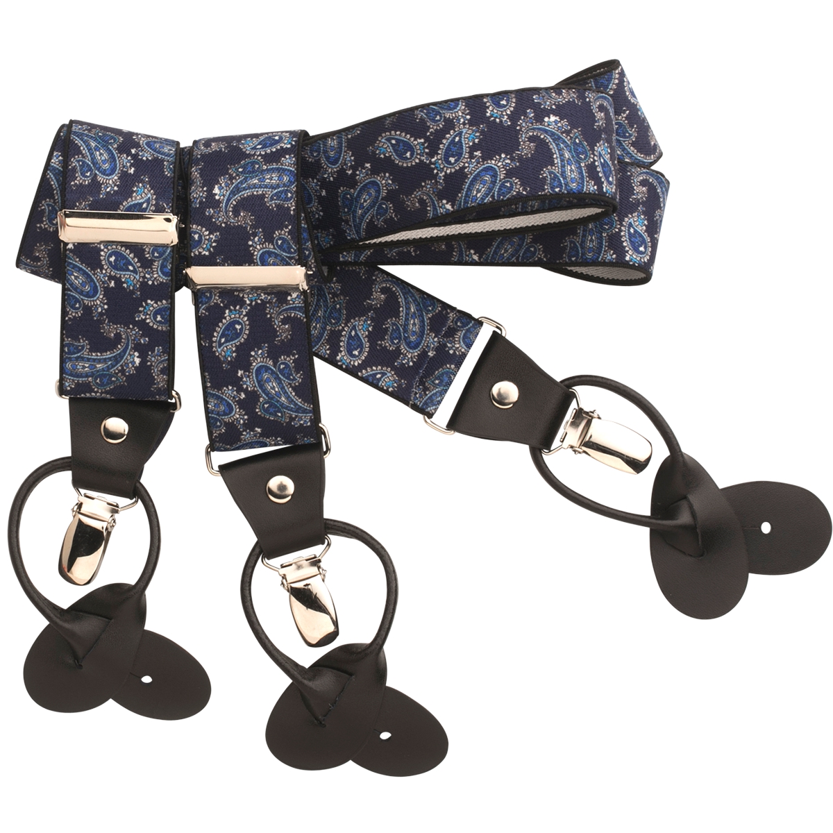 LINDENMANN Hosenträger Herren marine Länge 120 cm Y-Form mit dunklen Clipsen