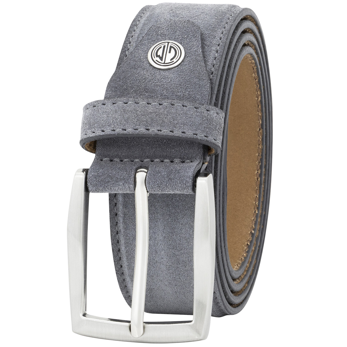 LINDENMANN Herrengürtel aus 100% Velours-Vollrindleder grau