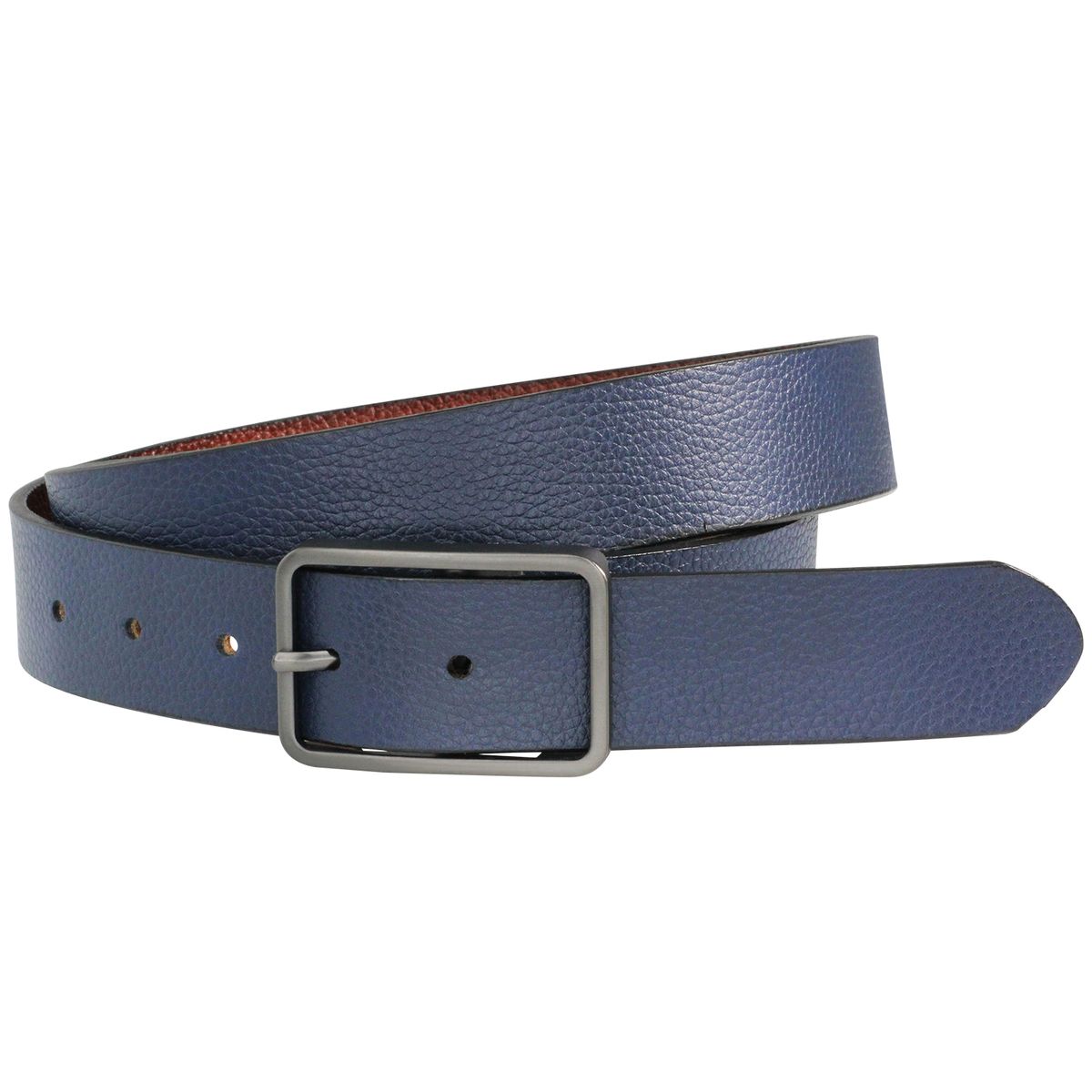 LINDENMANN Ledergürtel Herren 35 mm Vollrind blau-braun