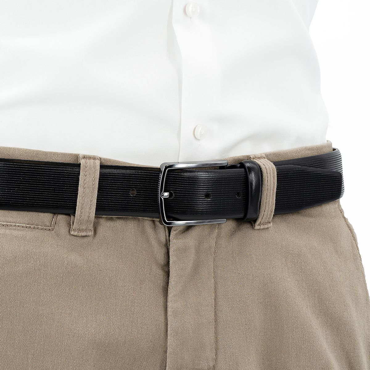 LINDENMANN Ledergürtel Herren handgefertigt schwarz