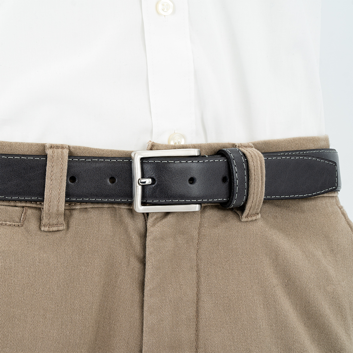 LINDENMANN Herrengürtel Leder grau