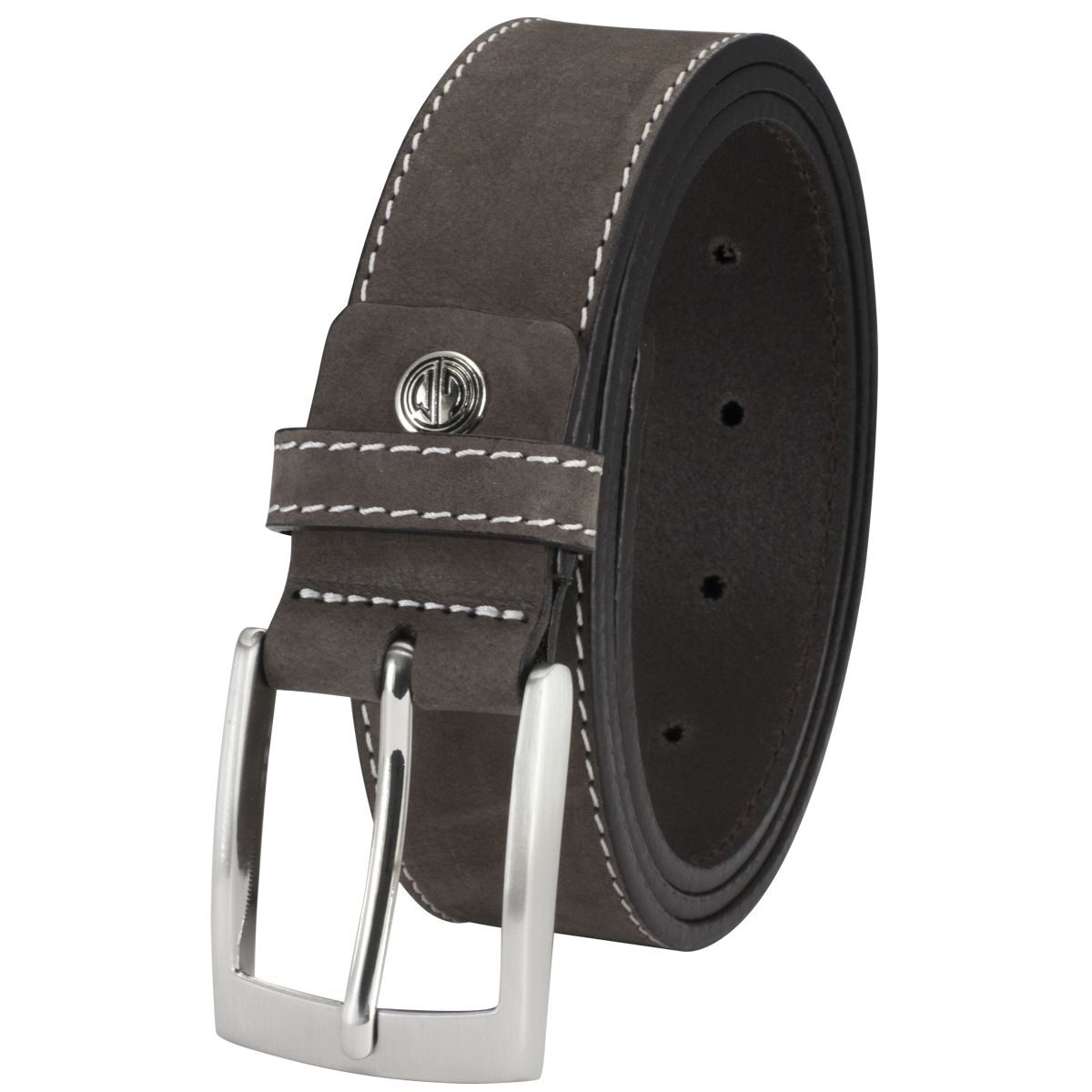 Gürtel, Ledergürtel, Braun, Nähte, Metallsilber,