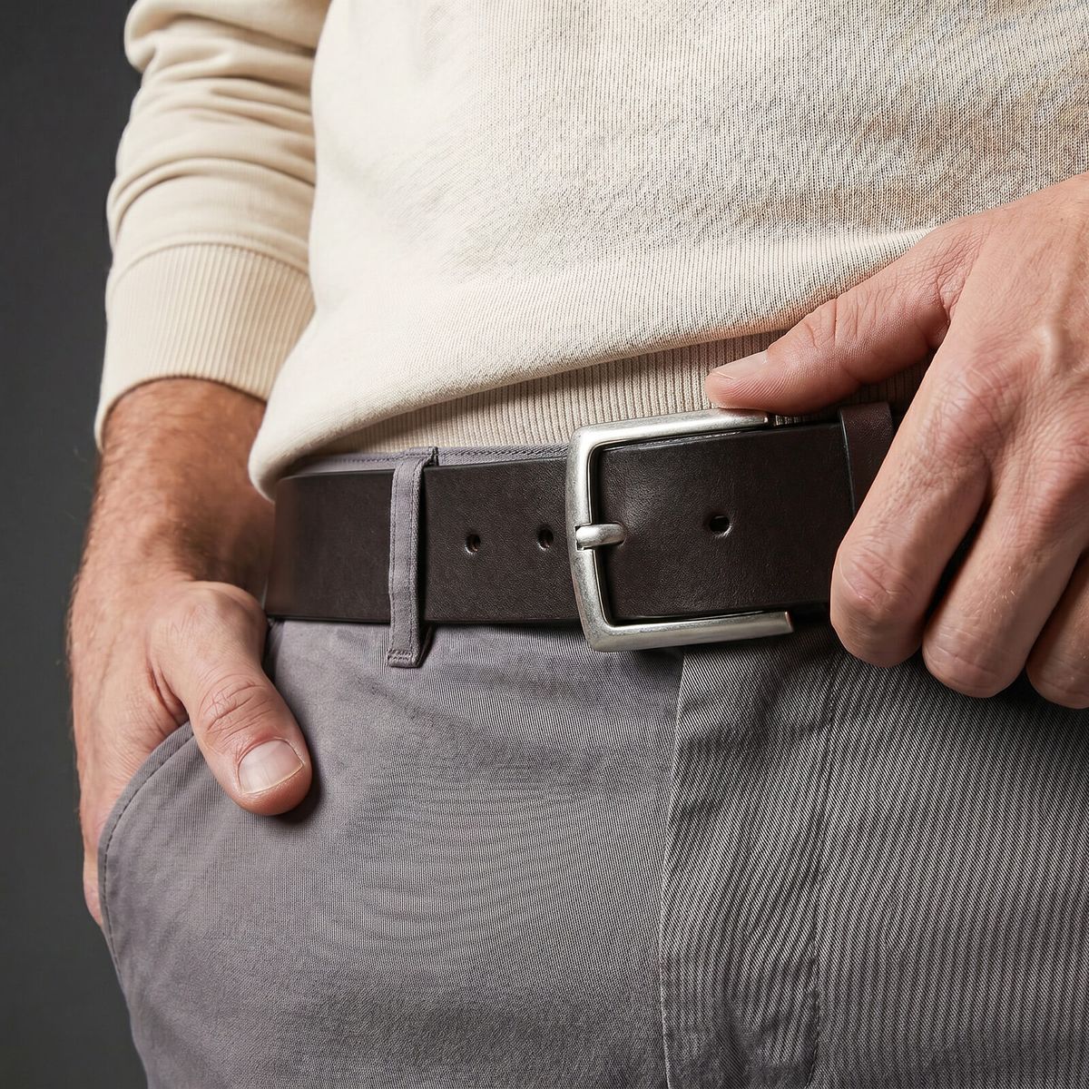 Gürtel, Ledergürtel, Dunkelbraun, Metallschnalle, Hose, LINDENMANN Vollrindledergürtel Herren Schokoladenbraun