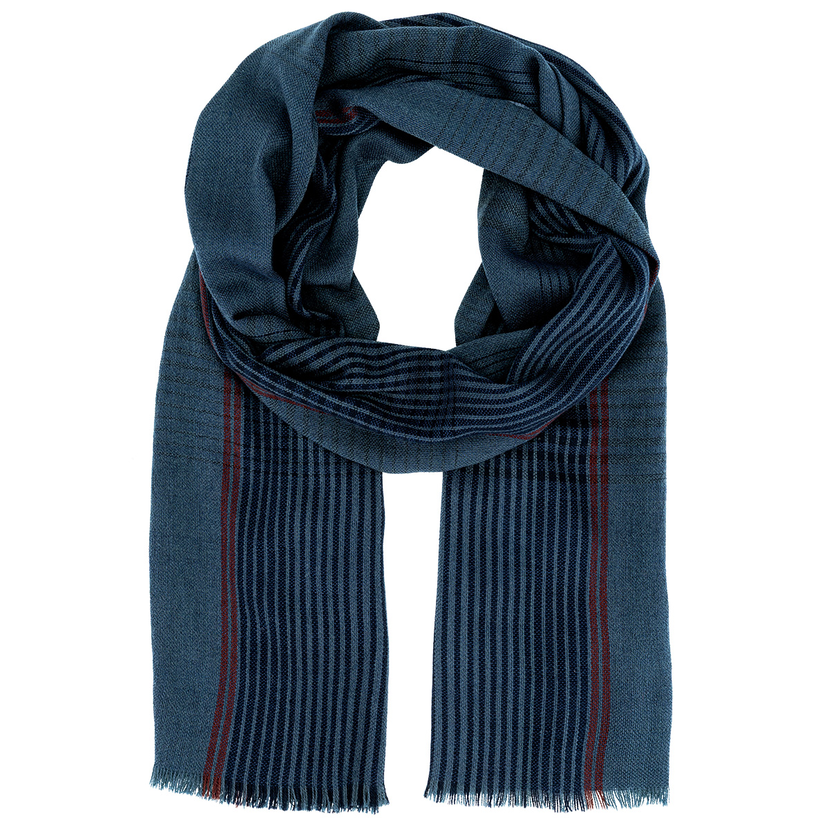 LINDENMANN Schal Herren Viskose-Polyacryl blau