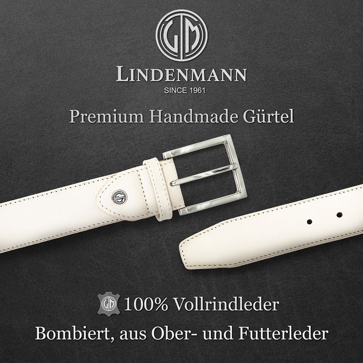 LINDENMANN Herrengürtel Leder beige