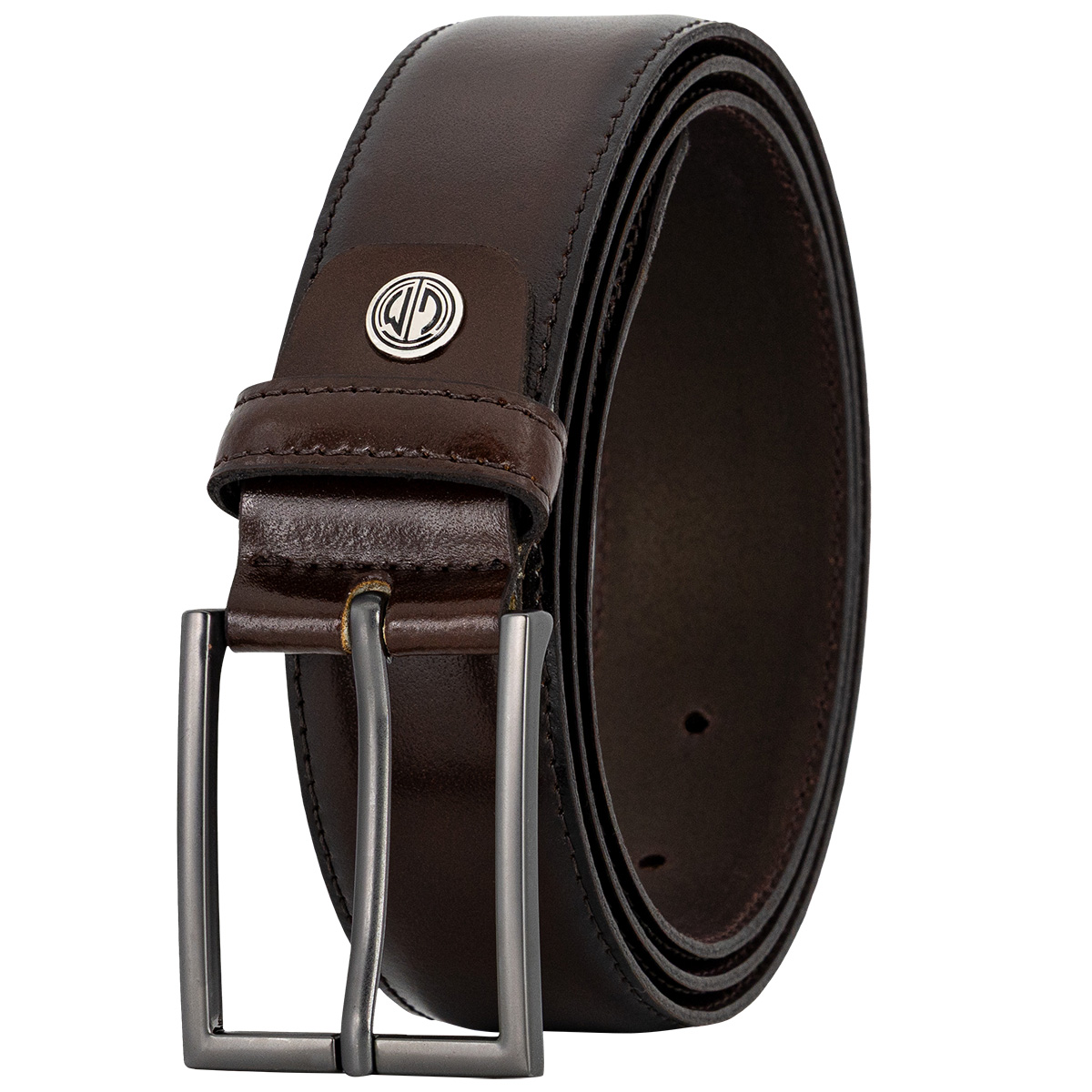 LINDENMANN klassischer Herren Echtledergürtel dunkelbraun