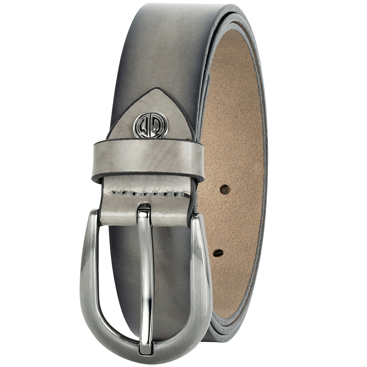 LINDENMANN Rindsleder Damengürtel Hellgrau