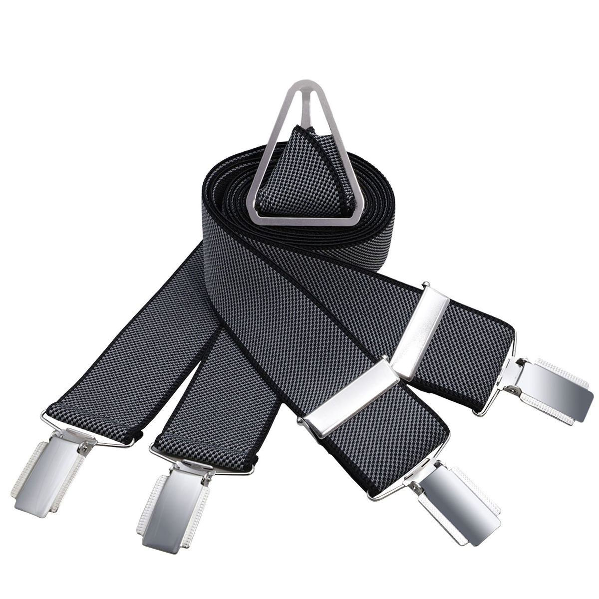 LINDENMANN Hosenträger Herren grau X-Form elastisch und längenverstellbar Made in Germany