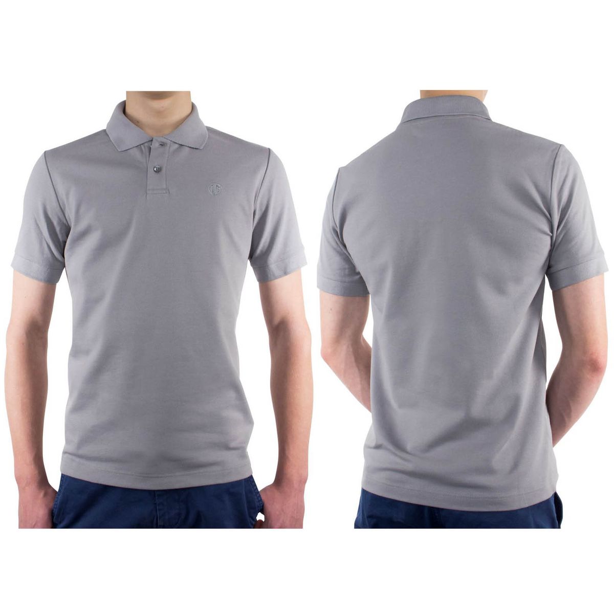 LINDENMANN Poloshirt Herren slim fit kurzarm grau Bio Baumwolle Made in EU