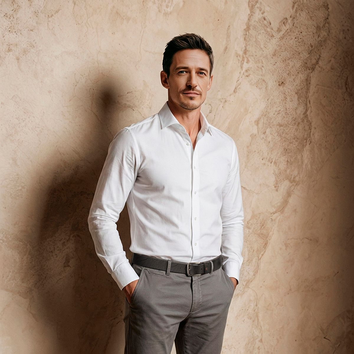 Pierre Cardin Herren Echtledergürtel Herren schwarz