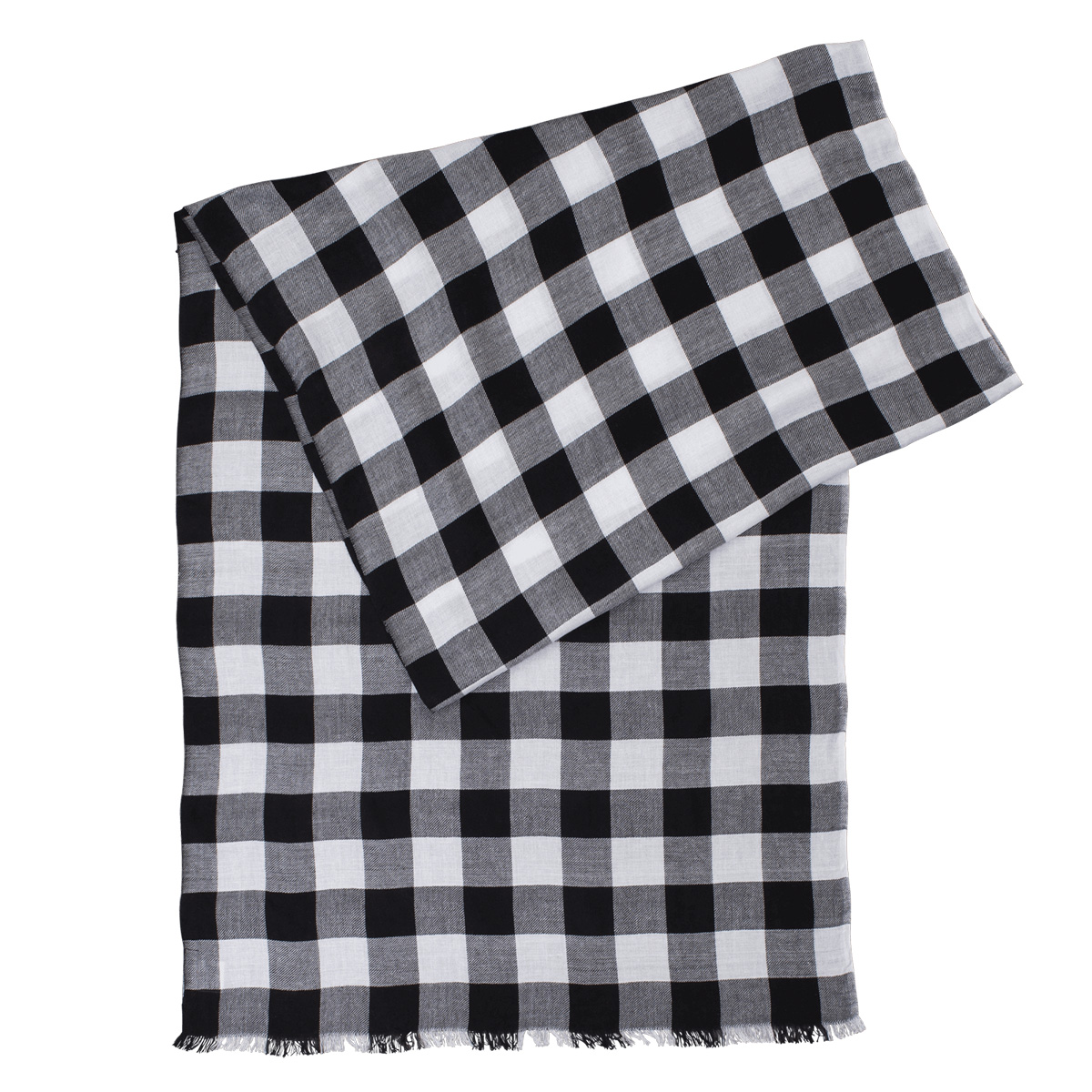 LINDENMANN Schal Damen schwarz weiss kariert