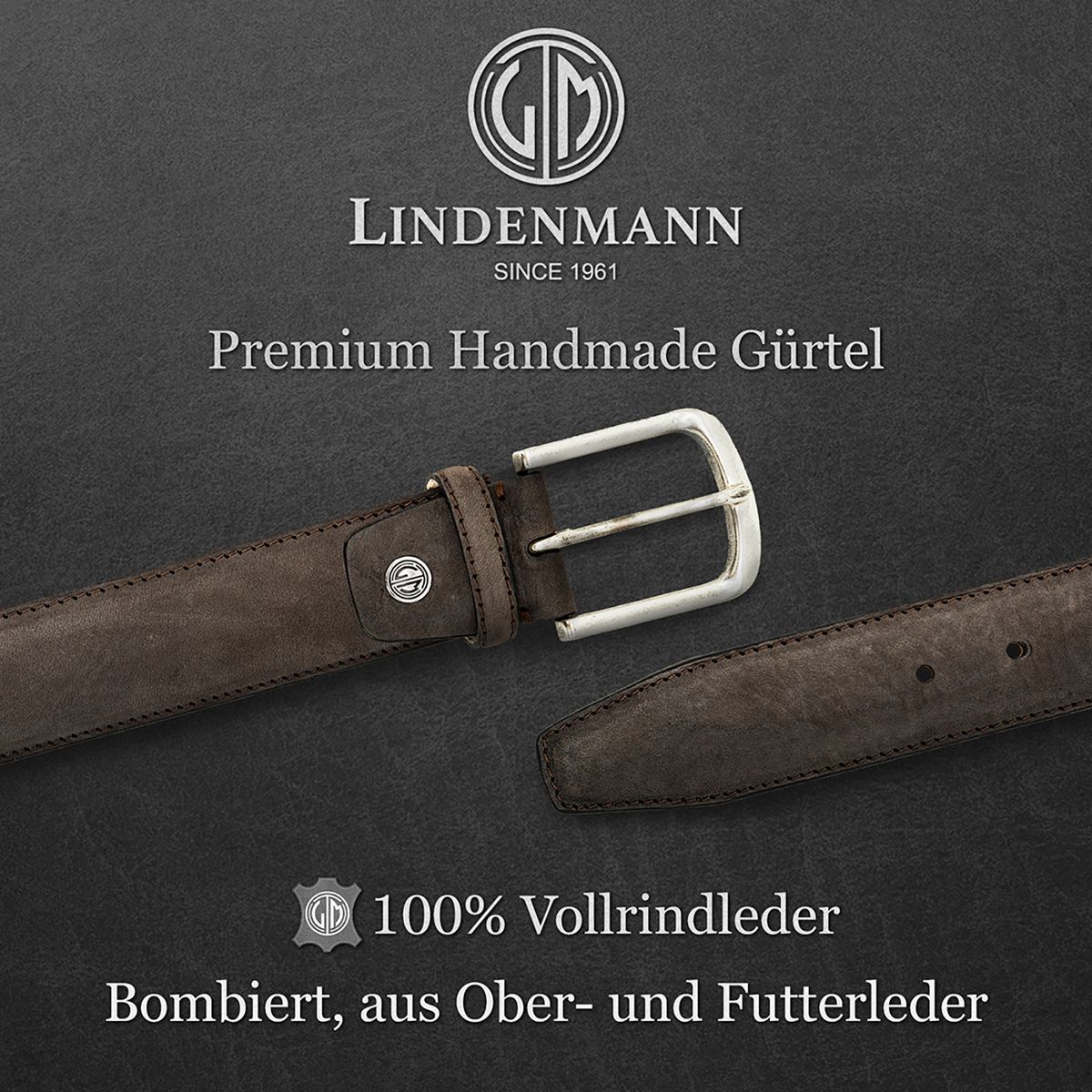 LINDENMANN Herrengürtel Jeans braun