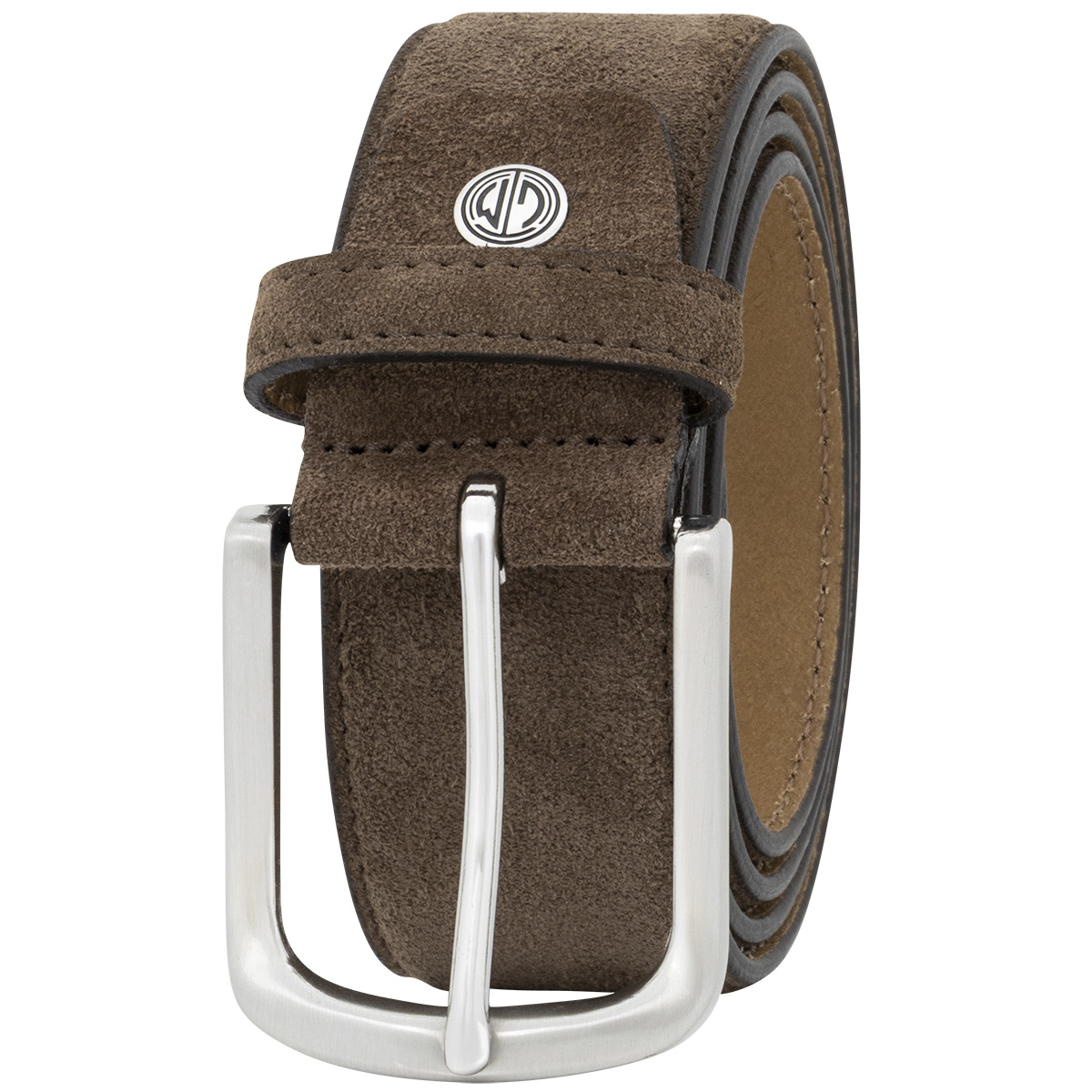 LINDENMANN Herrengürtel aus 100% Velours-Vollrindleder dunkelbraun