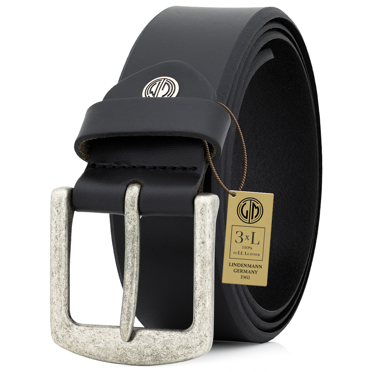 LINDENMANN Ledergürtel schwarz