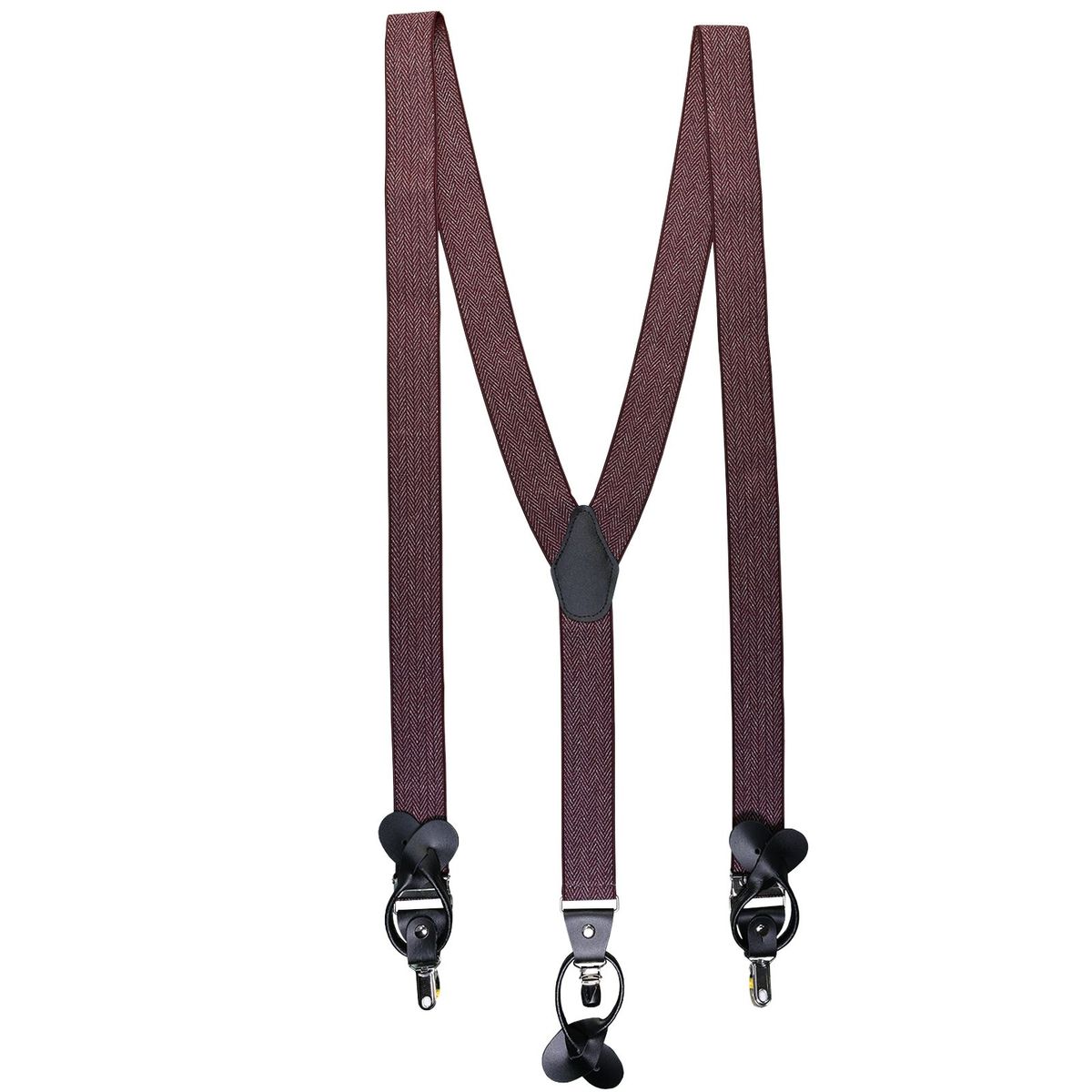 LINDENMANN Hosenträger Herren bordeaux Länge 120 cm Y-Form mit dunklen Clipsen