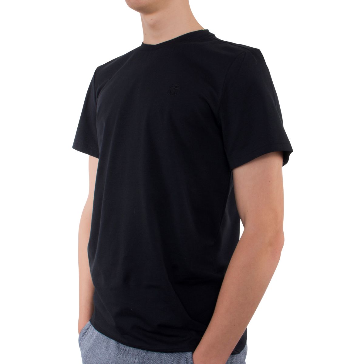 LINDENMANN T-Shirt Herren slim fit kurzarm schwarz rundhals Bio Baumwolle Made in EU