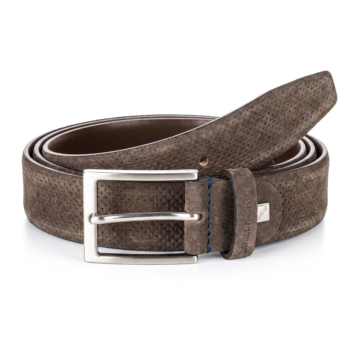 DANIEL HECHTER Herren smart casual 100% echtes Veloursledergürtel dunkelbraun