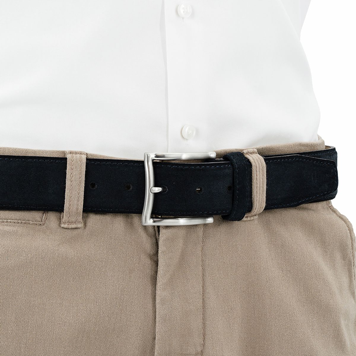 LINDENMANN Herrengürtel Leder blau