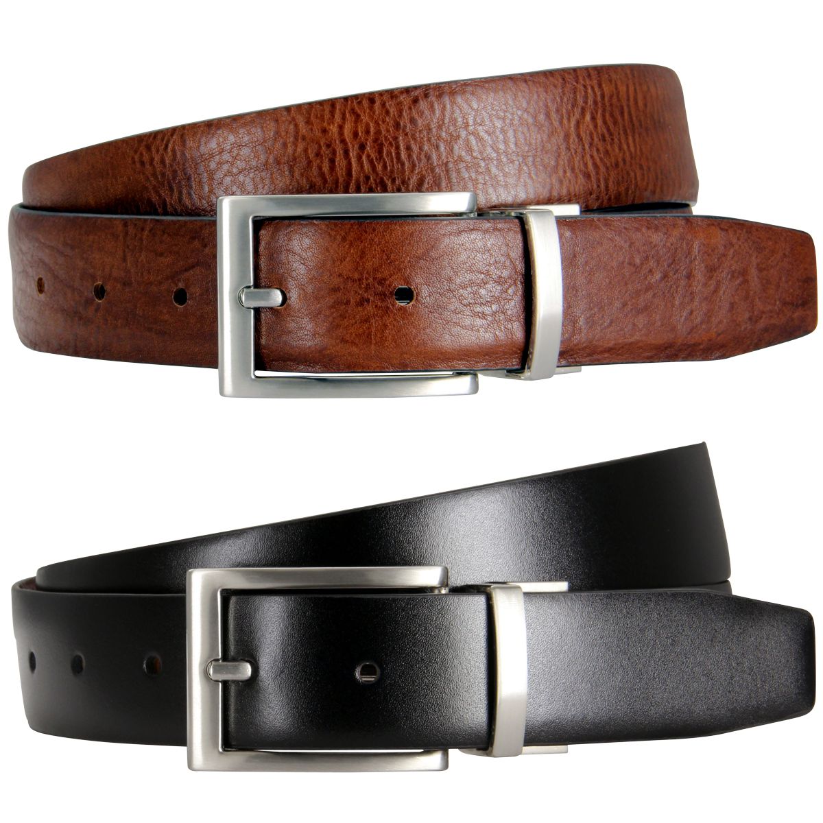 LINDENMANN Wende-Gürtel Herren Vollleder 30 mm schwarz braun