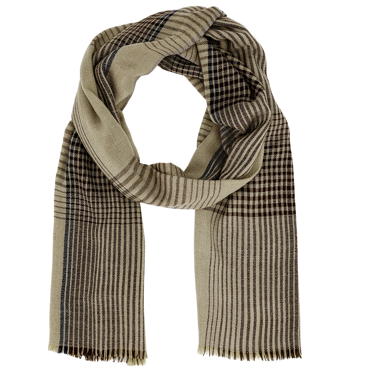 LINDENMANN Schal Herren Viskose-Polyacryl braun-beige