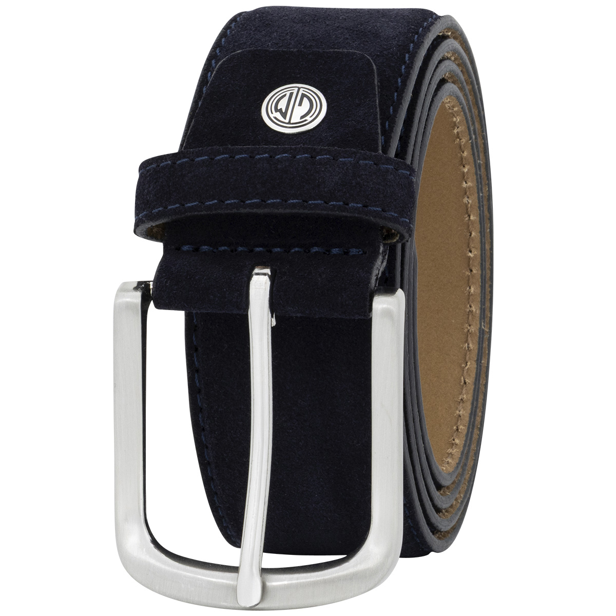 LINDENMANN Herrengürtel aus 100% Velours-Vollrindleder marine