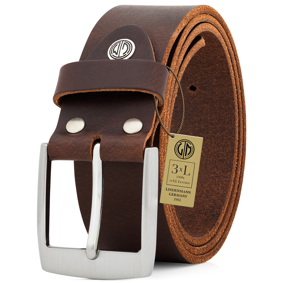 LINDENMANN Ledergürtel Herren braun