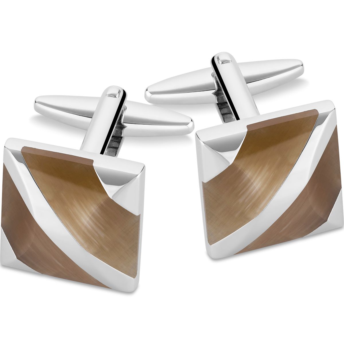 LINDENMANN Manschettenknöpfe Herren im Geschenk-Etui silberfarben