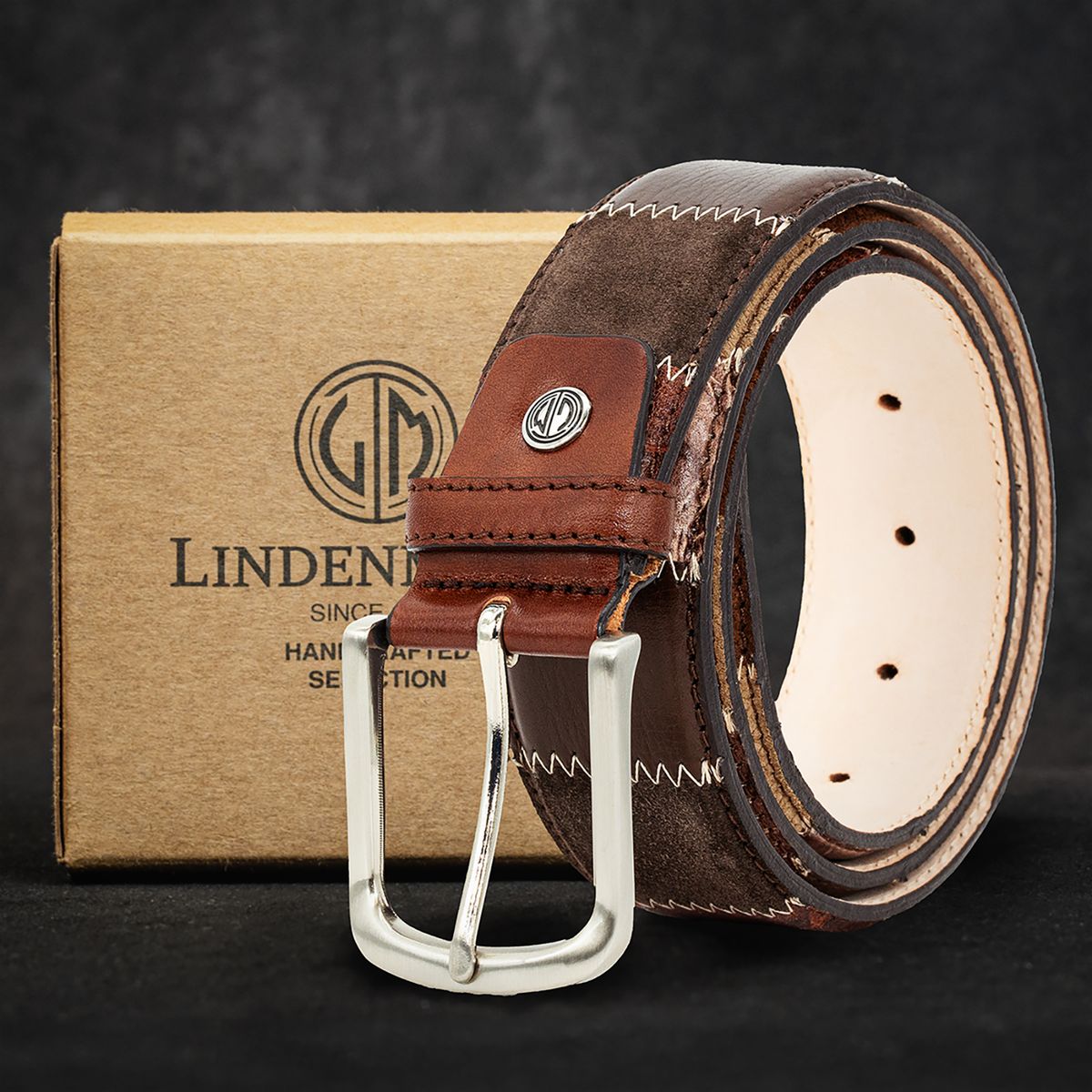 LINDENMANN Herrengürtel Jeans braun