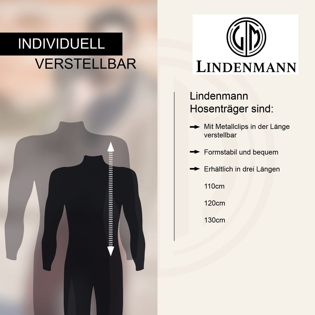 Hosenträger LINDENMANN blau rot