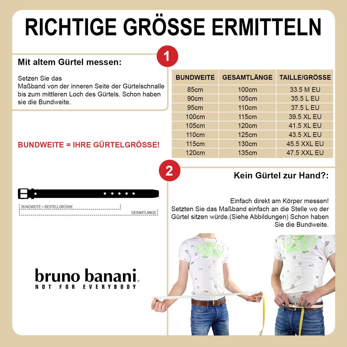 Bruno Banani Ledergürtel Herren Vollrind braun