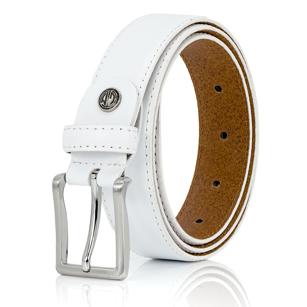 LINDENMANN Ledergürtel Herren weiss