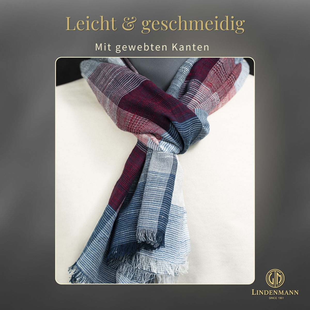 Herren Schal rot-blau