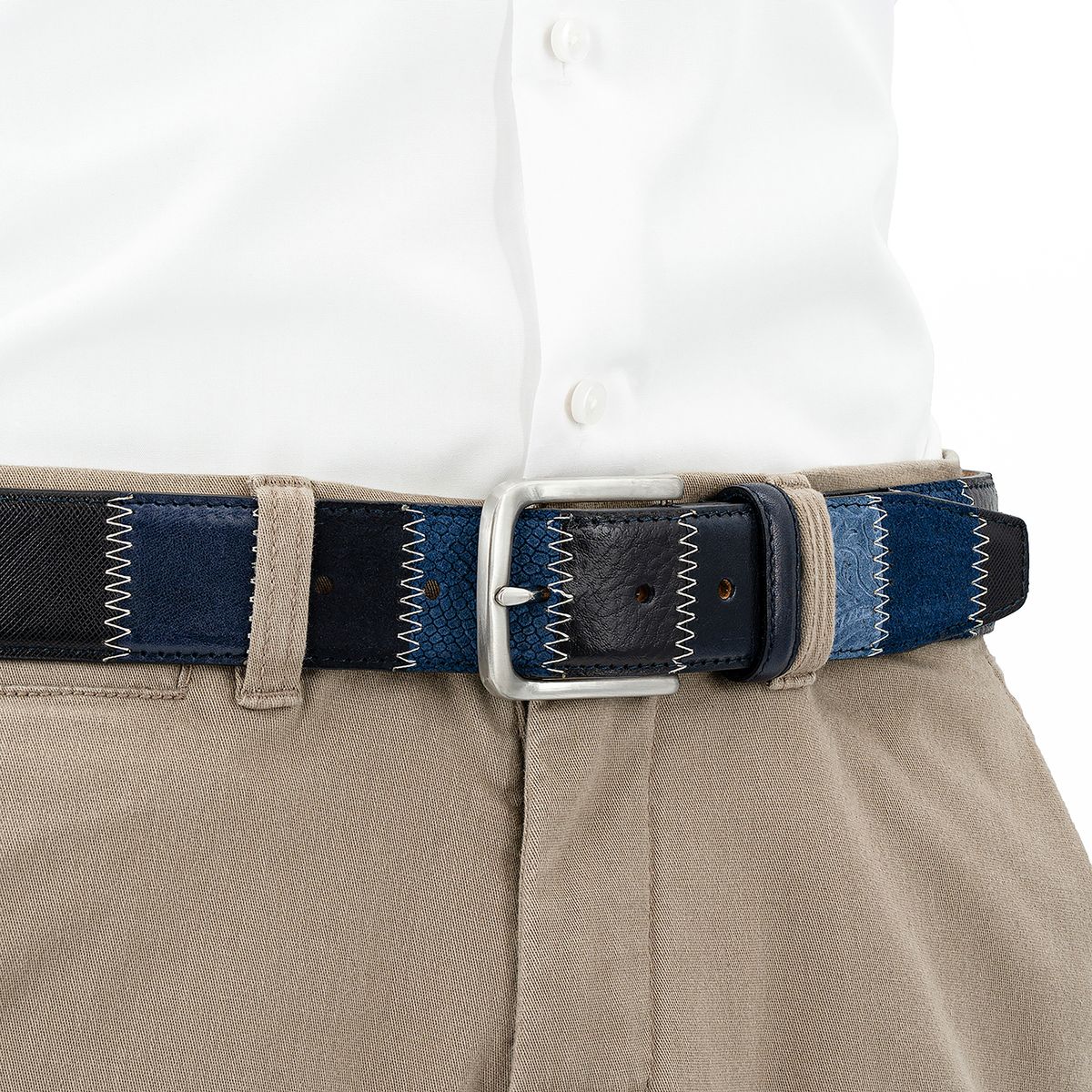LINDENMANN Herrengürtel Jeans blau